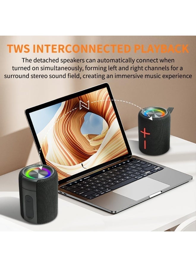 Cyboris 2 in 1 Magnetic Splittable Bluetooth Speaker, TWS Portable Wireless Speaker with 20W Heavy Bass, IPX6 Waterproof RGB Lighting, 24H Playtime for Party, Outdoor, Travel, Gaming - Image 3